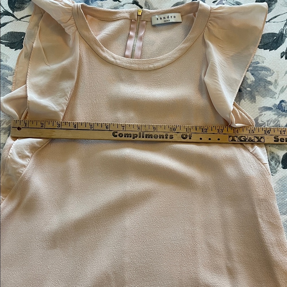Sandro Blush Ruffle Sleeve Blouse - Picture 9 of 10